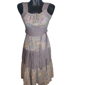 Vintage Floral Sleeveless Peasant Dress